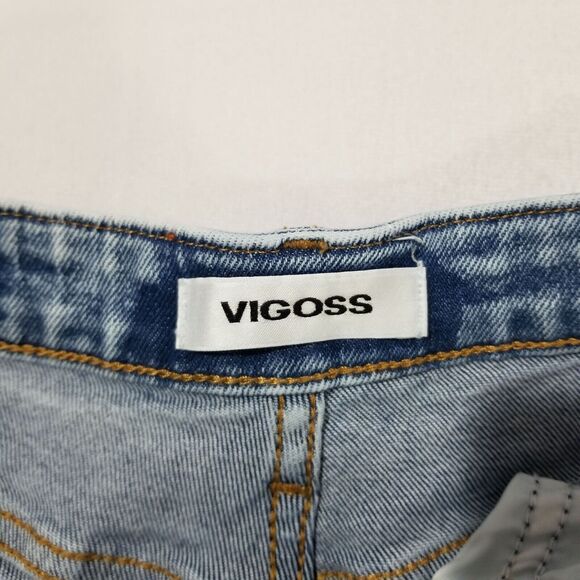 Vigoss Jeans Size 29/8 Royce 70s Stove Pipe Fray Hem Wide Leg High Rise Medium - Picture 7 of 14